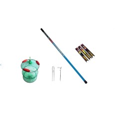 Set undita/varga 7m pescuit din carbon compozit cu juvelnic, suport undita si 3 linii