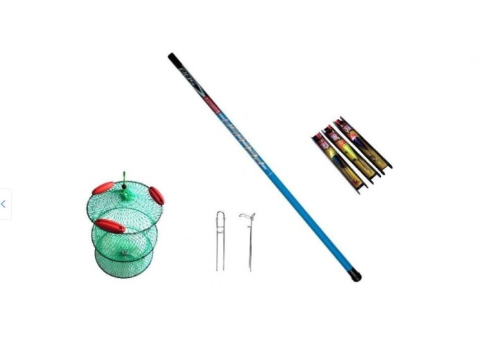 Set undita/varga pescuit din carbon compozit cu juvelnic, suport undita si 3 linii