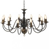 VidaXL Candelabru antichizat, negru, 12 becuri E14
