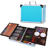 Cumpara ieftin Set,trusa de pictura si desen pentru copii,creioane,markere,culori 145 piese - Albastru