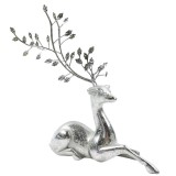 Figurina decorativa Craciun, model ren, argintiu, 24 x 10 x 26.5 cm, AK03X24007