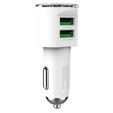 Incarcator Auto cu cablu USB Tip-C Ldnio DL-C29, 2 X USB, 3.4A, Alb