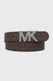 Michael Kors curea de piele cu două fețe barbati, culoarea negru