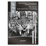 Bloc desen A4, 20 file - 120gsm, AURORA Raphael - hartie neagra