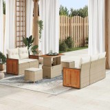 vidaXL Set de canapele pentru grădină cu pernă 8 pcs bej și crem
