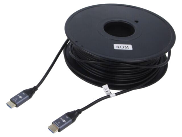 Cablu HDMI Goobay 76277, HDMI 2.1, HDCP 2.2, optic, mufă PVC dublă