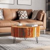 VidaXL Măsuță de cafea, lemn masiv reciclat, rotund 241626