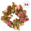 VidaXL Ghirlande de flori de Crăciun, 6 buc., roșu roze, 250 cm