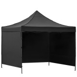 Pavilion pliabil de gradina 3x3 m, impermeabil, cu 3 pereti, negru