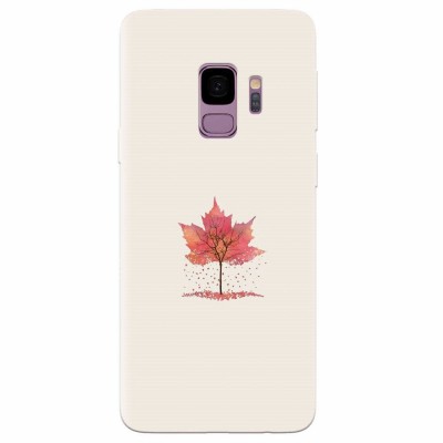 Husa silicon pentru Samsung S9, Autumn Tree Leaf Shape Illustration foto
