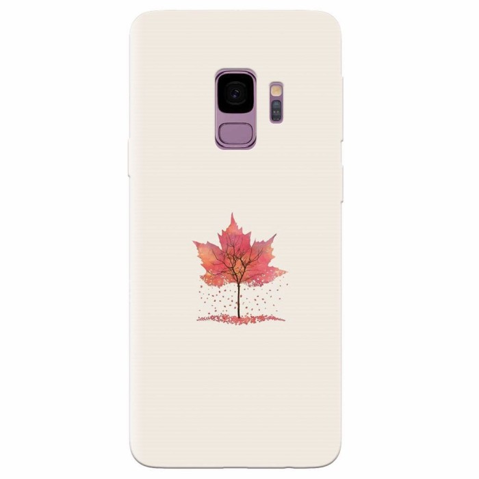 Husa silicon pentru Samsung S9, Autumn Tree Leaf Shape Illustration