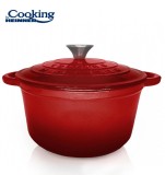Semioala Fonta Emailata Heinner Red Line, 6L, 28x13 cm, Capac, Inductie, Gaz, Electric, Ceramica