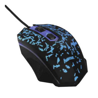 Mouse gaming Bl!ng2 Hama, 3200 dpi, USB, Negru/Albastru foto