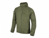 JACHETA MODEL ALPHA HOODIE - GRID FLEECE - OLIVE GREEN, HELIKON