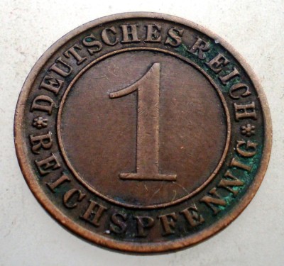 B.215 GERMANIA WEIMAR 1 REICHSPFENNIG 1934 A foto