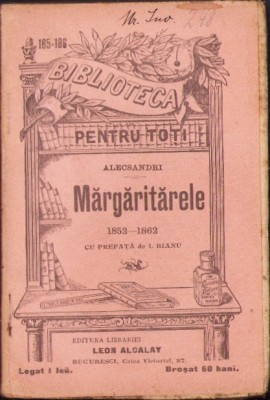 C4270N Mărgăritarele 1852-1862 de Vasile Alecsandri, Biblioteca pentru toți foto