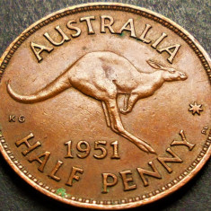 Moneda exotica HALF PENNY - AUSTRALIA, anul 1951 * cod 1474 B