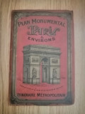 Plan Monumental Paris &amp; Environs -large fold-out map of Paris and the areas 1930