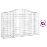 Cumpara ieftin Cosuri gabion arcuite 8 buc, 200x50x120/140 cm, fier galvanizat