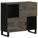 VidaXL Bufetă neagră 80x33x75 cm lemn masiv de mango
