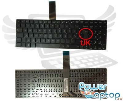 Tastatura Asus X551C layout UK fara rama enter mare, X551CA layout UK fara rama enter mare, X551M layout UK foto