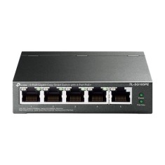Switch 4 x RJ45 Gigabit PoE, 1 x RJ45 Gigabit, Buget PoE 65W, Easy Smart Managed - TP-Link TL-SG105PE