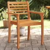 Set 4 Scaune Gradina Lemn Acacia Gossi 59x55x85 cm, Exterior, Cu Brate