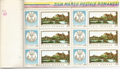 Romania, LP 685/1968, Ziua marcii postale romanesti, bloc de 6 timbre, MNH foto