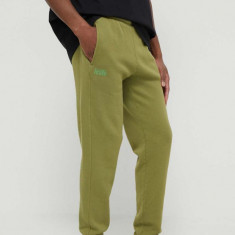 American Vintage pantaloni de trening culoarea verde, neted