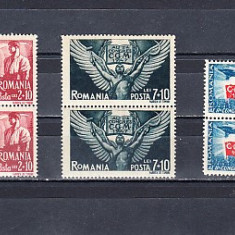 M1 TX7 8 - 1947 - Al II-lea congres CGM - perechi de cate doua timbre