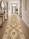 Cumpara ieftin Traversa Lotos 60 x 300 cm Bej Crem Festonata Polipropilena Antialergica Living Fir 9mm