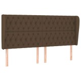 Cumpara ieftin Tablie de pat cu aripioare maro inchis 183x23x118/128 cm textil