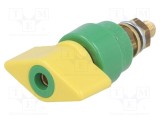 Clemă de laborator galben-verde 1kV 63A SCH&Uuml;TZINGER alamă policarbonat