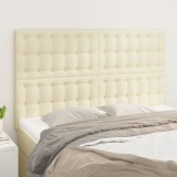 vidaXL Tăblii de pat, 4 buc, crem, 72x5x78/88 cm, piele ecologică