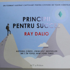 PRINCIPII PENTRU SUCCES de RAY DALIO , FORMAT ILUSTRAT... PENTRU TOATE VARSTELE , 2022 , COTOR CU MIC DEFECT