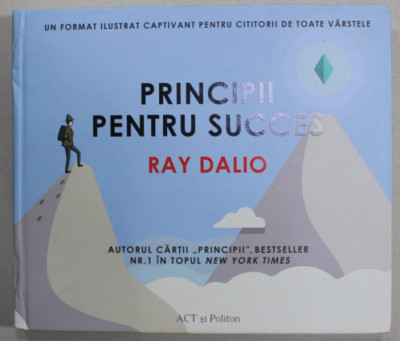PRINCIPII PENTRU SUCCES de RAY DALIO , FORMAT ILUSTRAT... PENTRU TOATE VARSTELE , 2022 , COTOR CU MIC DEFECT foto