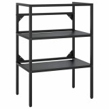 Cumpara ieftin Cadru chiuveta de baie, negru, 59x38x83 cm, fier