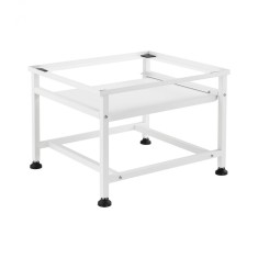 Suport masina de spalat cu polita depozitare mobila , 63 x 54 x 41 cm, otel, alb