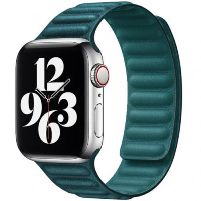 Curea iUni compatibila cu Apple Watch 1/2/3/4/5/6/7, 40mm, Leather Link, Green foto