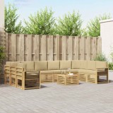 vidaXL Set de canapele de exterior 11 pcs Alb și Bej 59 x 59 x 37 cm 3392638
