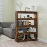 VidaXL Bibliotecă/Separator cameră, stejar fumuriu, 100x30x135 cm
