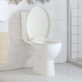 Capac WC Universal vidaXL, Alb, &Icirc;nchidere Silențioasă + Eliberare Rapidă, Polipropilenă, 45.5x37.5cm