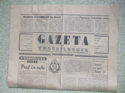 GAZETA DE TRANSILVANIA DIN 6 XI 1990 foto