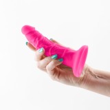 Dildo Realistic Colours Pleasures Thin, Roz, 15.5 cm