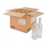 Sticle pentru vin - Bordeaux 75 cl, cutie 12 buc, Culoare: alb