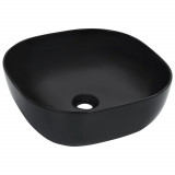 Chiuveta de baie, negru, 42,5x42,5x14,5 cm, ceramica GartenMobel Dekor, vidaXL