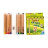 Cumpara ieftin Creioane colorate triunghiulare Alpino Trimax Jumbo, cutie carton, 12 culori
