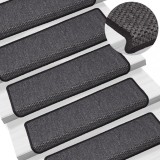 Gossi covorase scari autoadezive, 15 buc. antracit 65x21x4 cm sisal