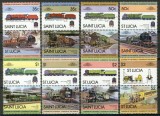 ST. LUCIA, LOCOMOTIVE - SERIE COMPLETĂ MNH, Nestampilat