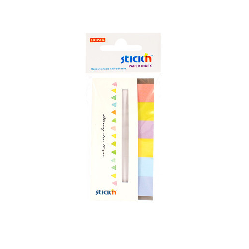 Stick Index Hartie Color 45 X 15 Mm, 6 X 30 File/set, Stick&quot;n - 6 Culori Alb/neon